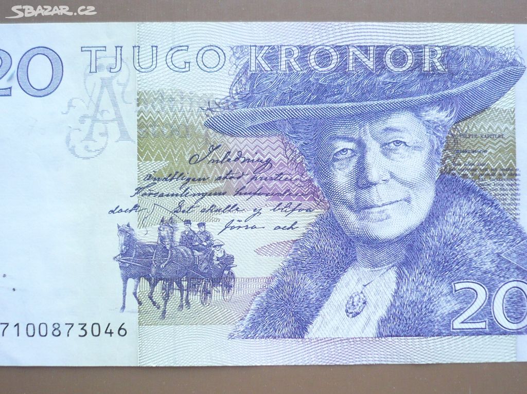 Bankovka, Švédsko 20 kronor, ročník 2007