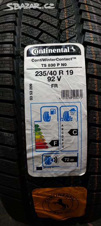 235/40R19 Continental TS830P 92V