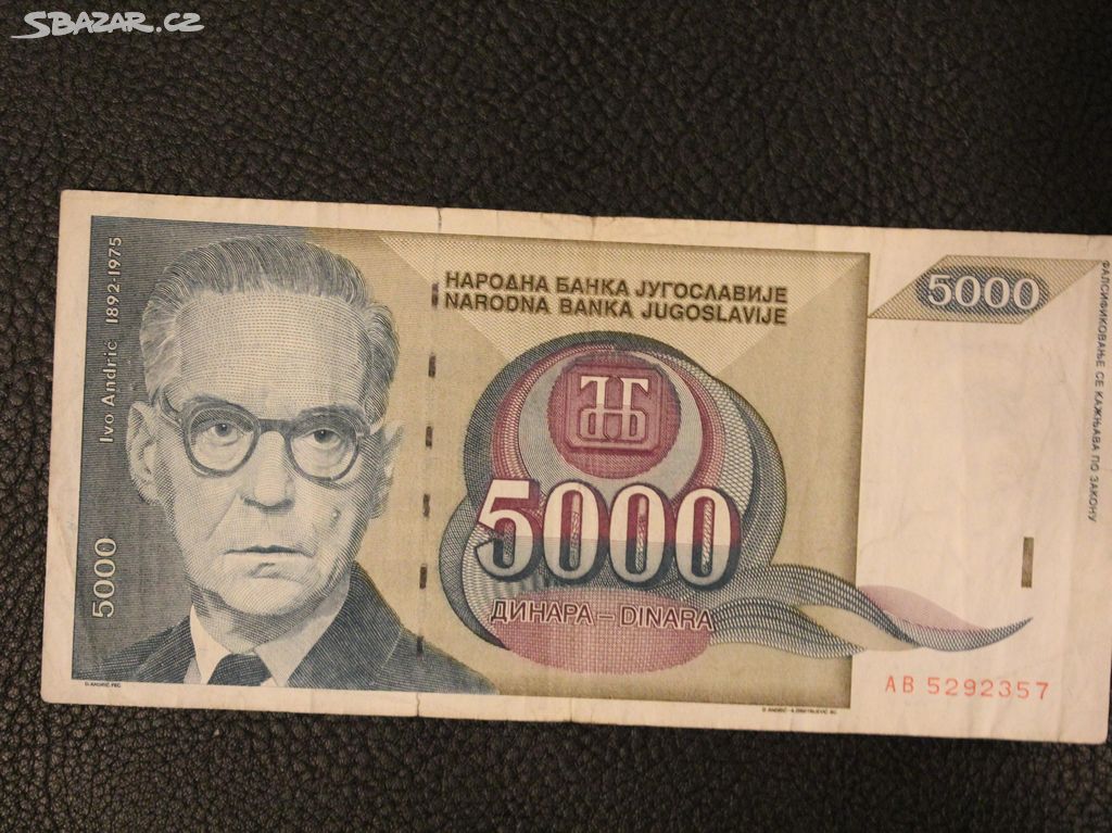 Jugoslávie 5000 Dinars 1992