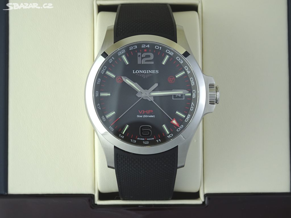 Longines Conquest V.H.P GMT top cena Praha Sbazar.cz