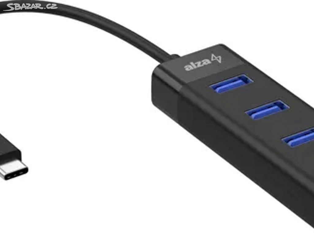 HUB USB-C (M) na 4× USB-3.0-A (F) černá, nový