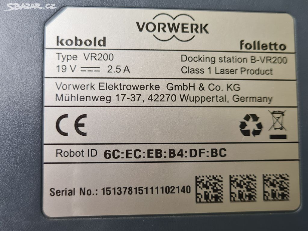 Robotický vysavač Vorwerk kobold VR 200