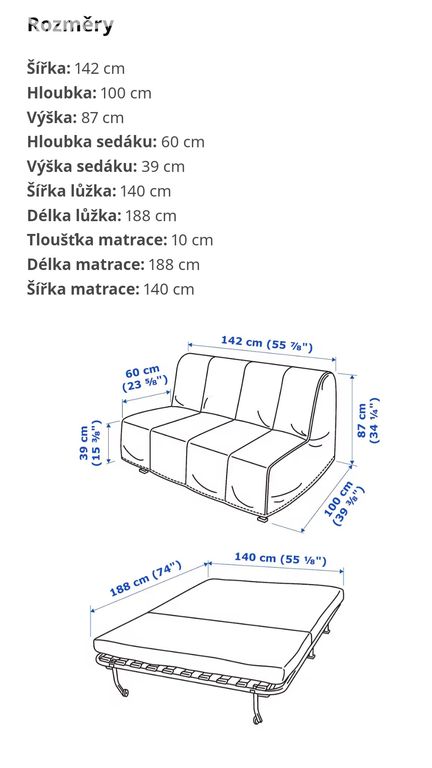 Sedačka IKEA Lycksele Murbo