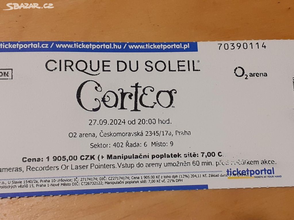 Lístky Cirque du Soleil, Corteo