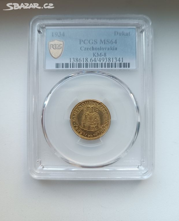 Svatováclavský dukát 1934, PCGS-MS 64