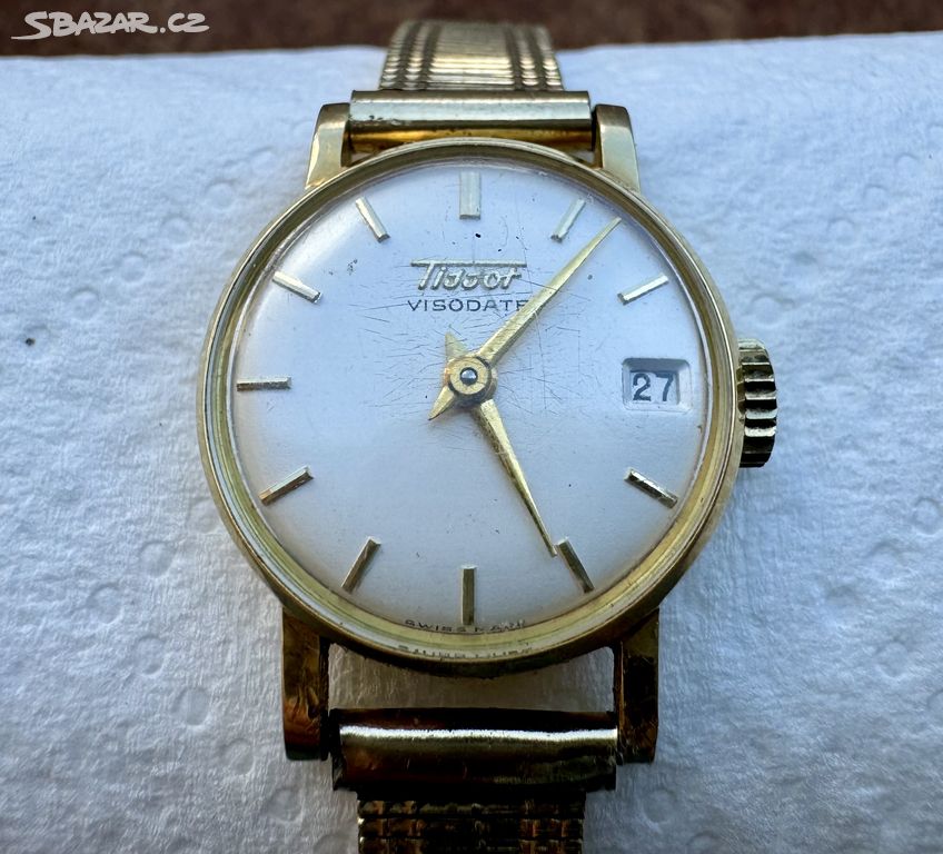 Zlaté hodinky Tissot Visodate 18K.