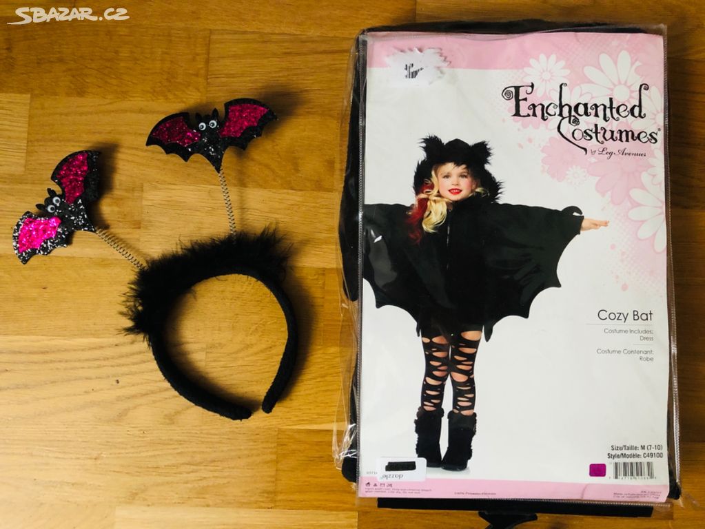 Halloweenský kostým netopýr Cozy Bat + čelenka