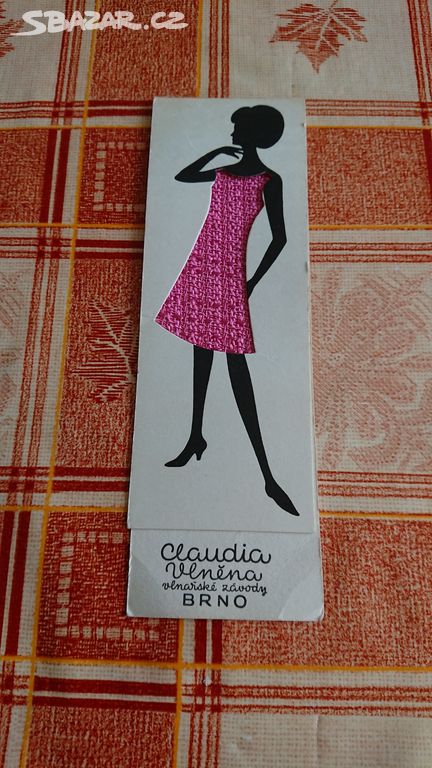 Retro reklama papír-textil Claudia Vlněna