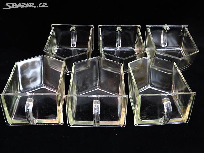 chalupářská doza , šupliky , lisované sklo , 6 ks