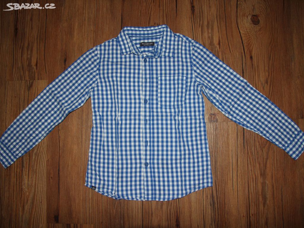 modro-bílá kostkovaná košile Reserved vel. 128
