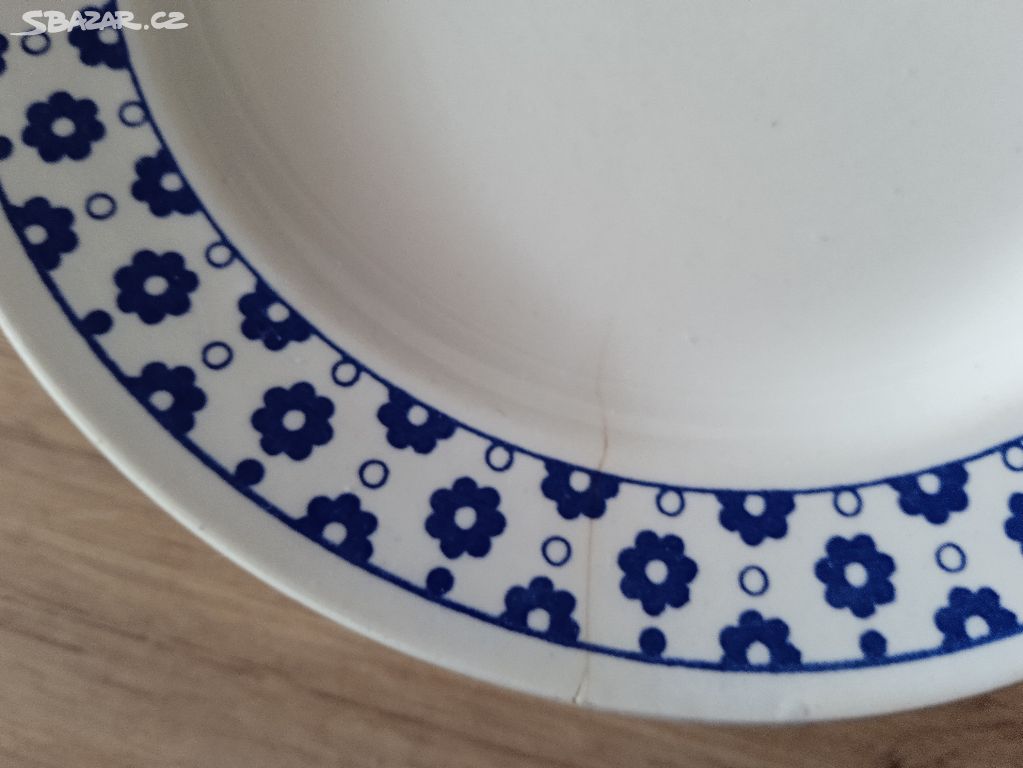 Retro talíře keramické plytké 6ks