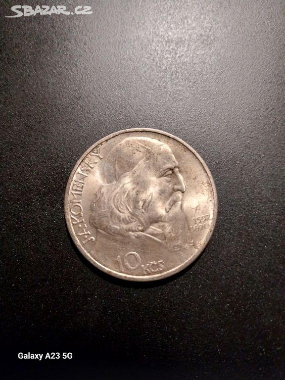 pamětní mince 10 Kčs J.A.Komenský 1957