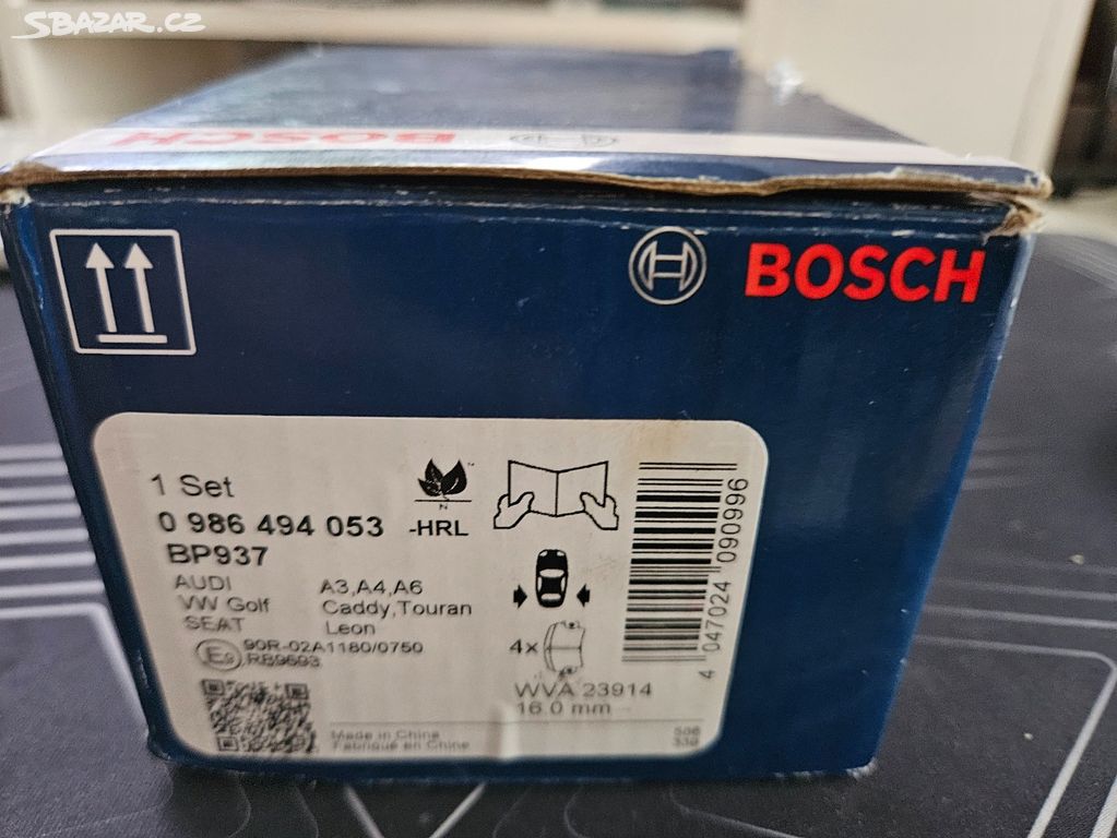 Brzdové destičky Bosch- Škoda, Audi, VW, zadní