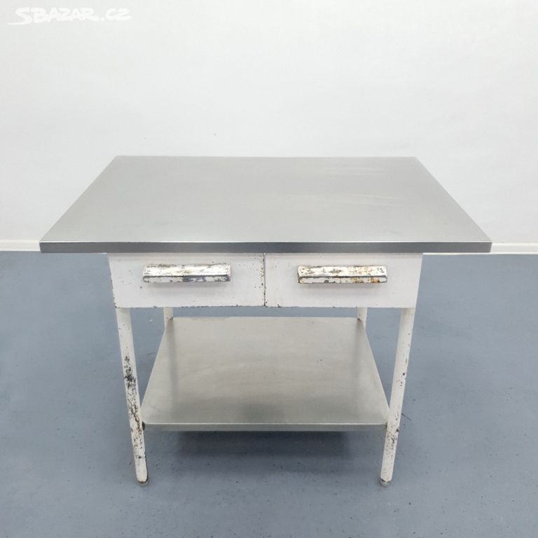 Pracovní stůl s nerezovou deskou 105x75x85 cm - 2x