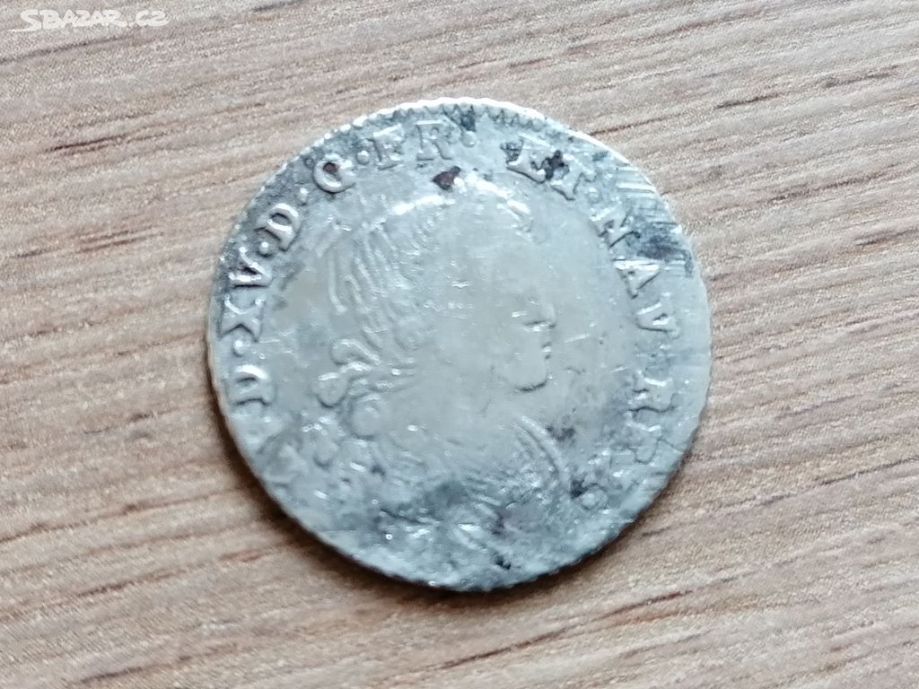 Stříbro 1/6 Ecu 1719 Ludvík stříbrná mince Francie