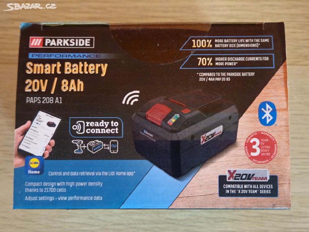 Parkside baterie 20 V 8 Ah - nová
