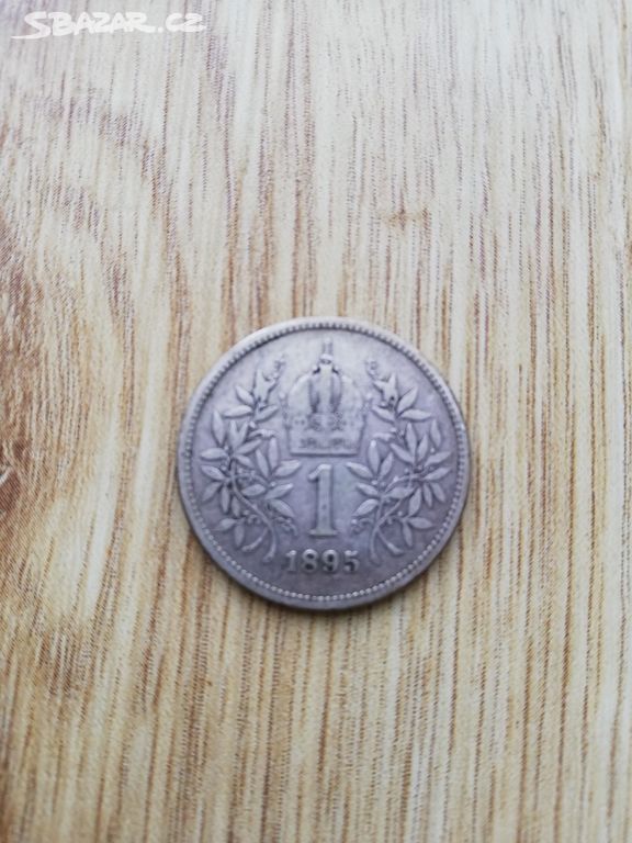 stříbrná mince 1 koruna Franz Josef I. r. 1895