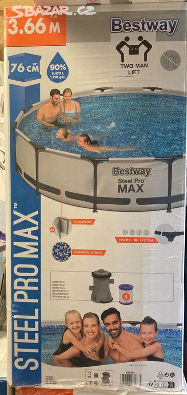 Nepoužitý bazén Bestway Steel Pro Max 3,66 x 0,76m