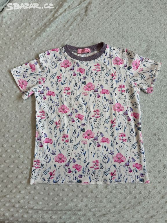 handmade tričko sv.růž. květy -122