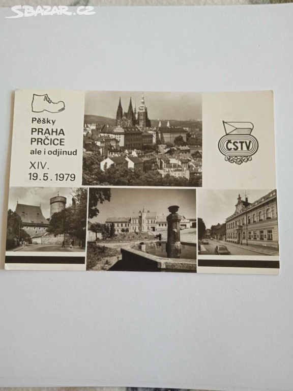 Pěšky Praha Prčice- 1979, retro pohled, VF