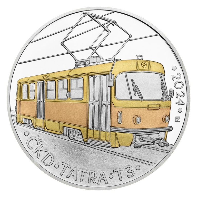 Stříbrná mince 500 Kč-Tramvaj T3 - BK - 30 kusů!!