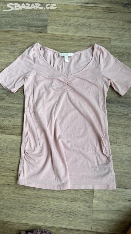 Růžové těhotenské tričko, vel. S