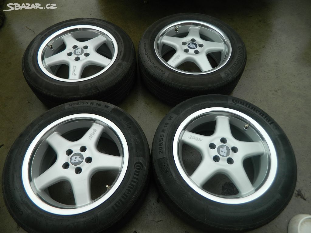 alu kola 5x100+letní pneu Continental r16