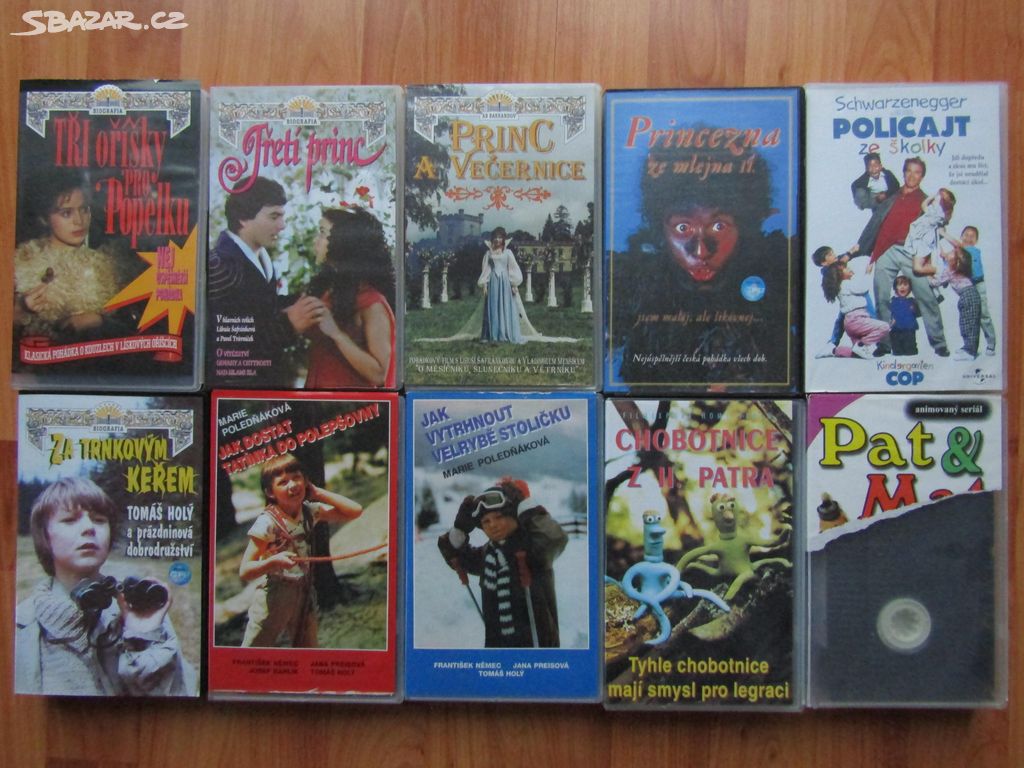 VHS kazety originál pohádky + film viz.foto- 10 ks