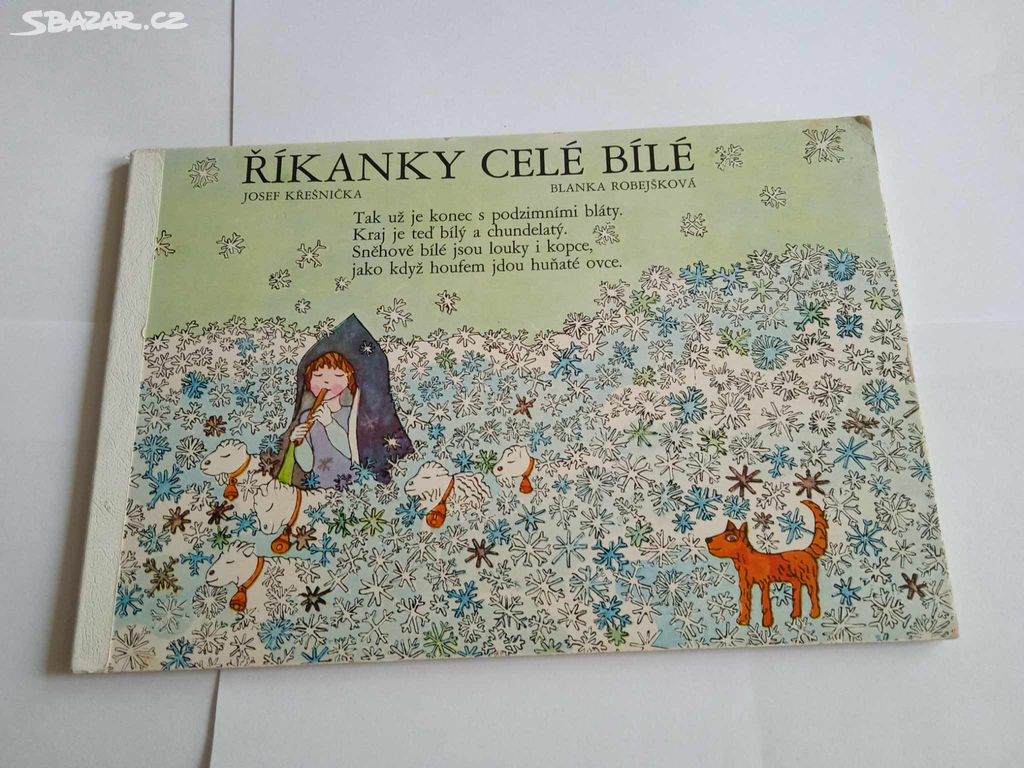 Říkanky celé bílé,retro dětská knížka, 1984