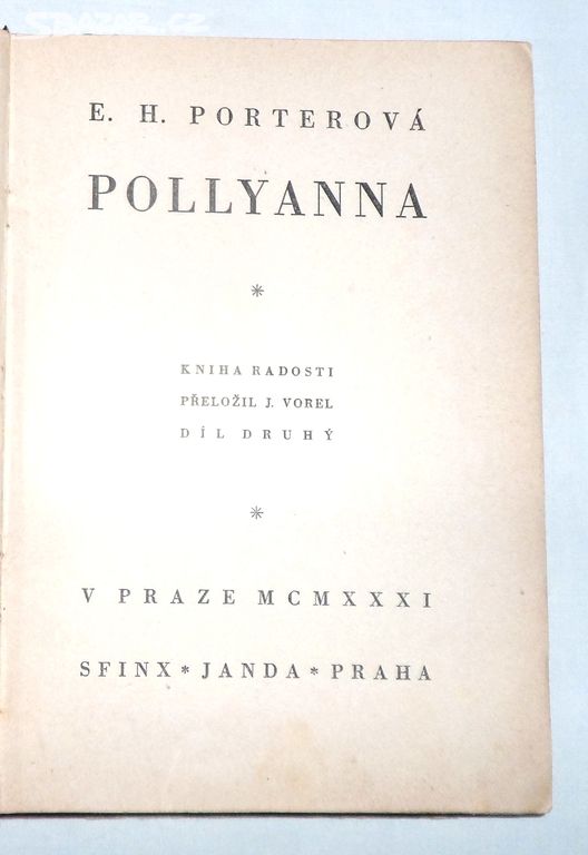 Eleanor H. Porter: POLLYANNA, II. díl, 1931