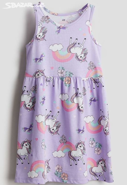 98 dvojčata nové letní šaty H&M Jednorožec unicorn