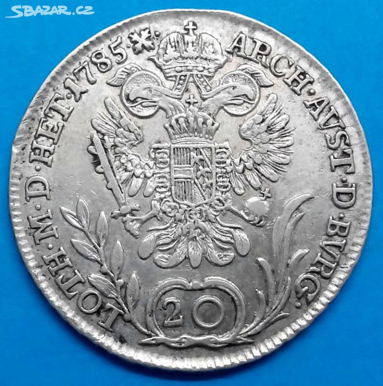 mince 20 Krejcar 1785 Josef II. Uhersko