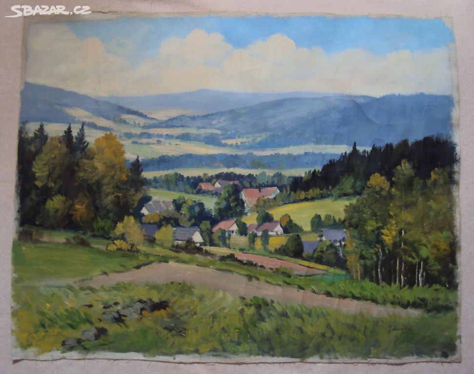 Josef Zdráhal Výhled do kraje olej 68 x 87 cm