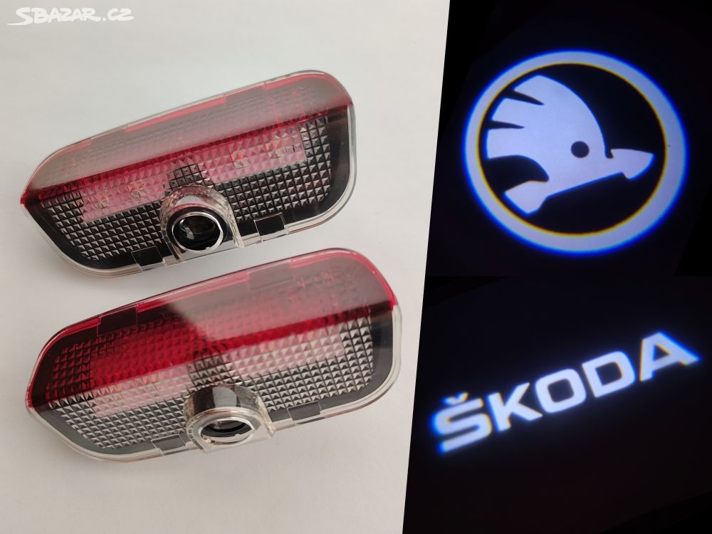 LED Projektory dveří s logem/nápisem ŠKODA SUPERB