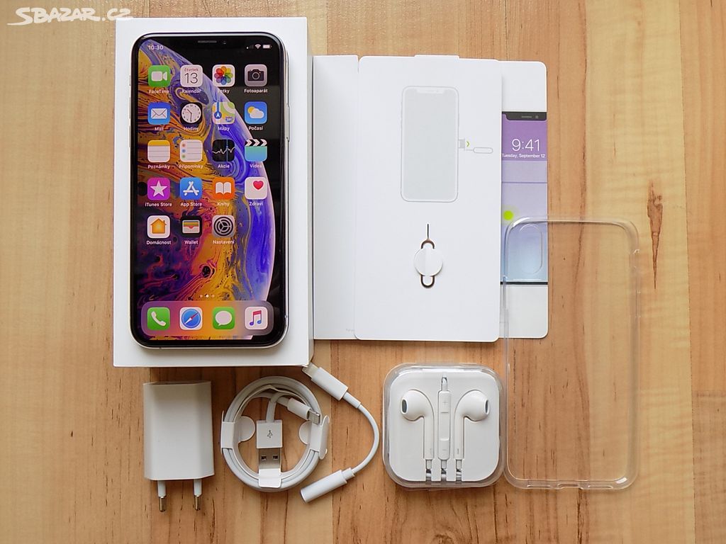 Apple iPhone XS 64GB Silver, Komplet, ZÁRUKA,TOP