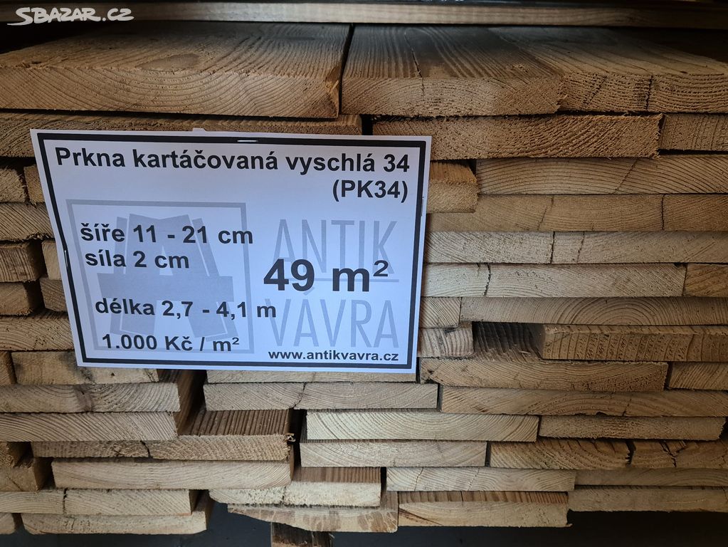 Prkna kartáčovaná vyschlá 34