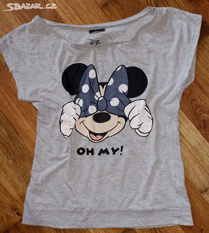 PĚKNÉ ŠEDÉ TRIČKO S MICKEY MOUSEM - DISNEY - VEL.S