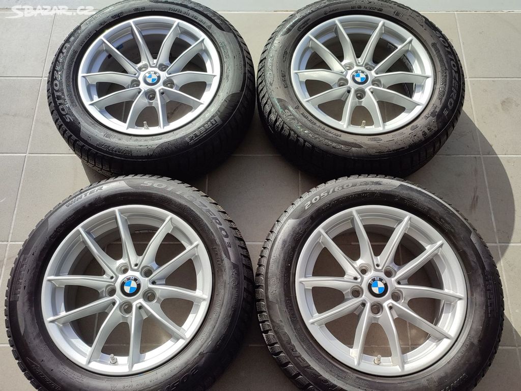 Zánovní ALU komplet BMW 16" 5x112 ET22 pneu 205/