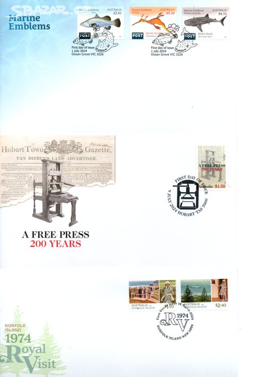 Austrálie, 3 FDC