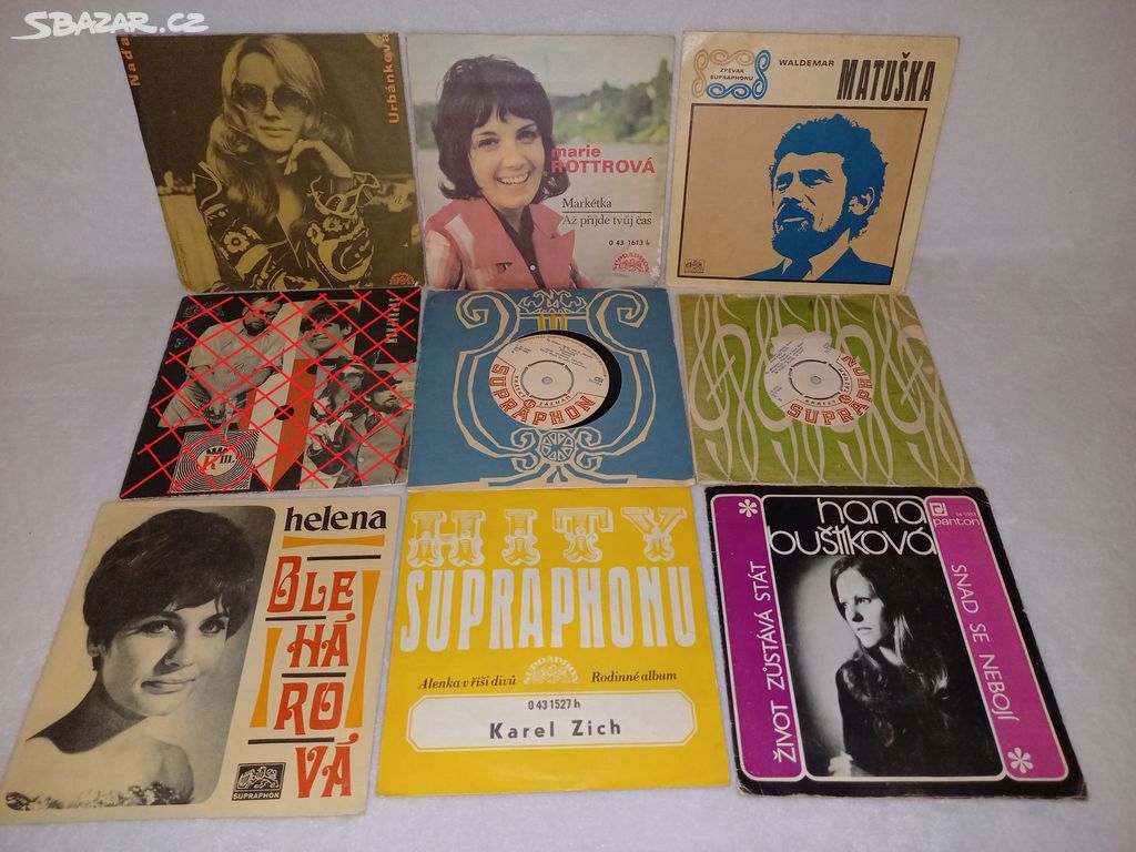 SP vinyl desky - Urbánková, Rottrová, Matuška, ...