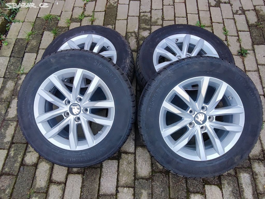 Alu kola VW, ŠKODA 5X112 r16, 215/60/16 Zimní