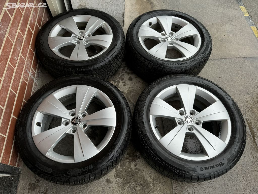 Alu 17" 5x112, orig. škoda " TRITON ", zimní 80%