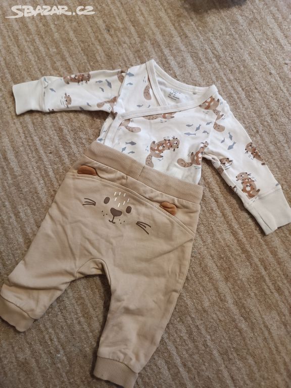 Set Lindex body + tepláčky vel. 50 newborn