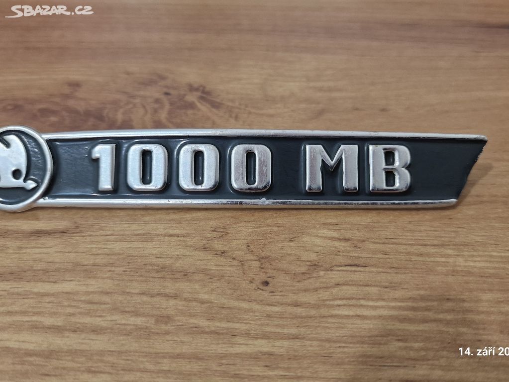 Originál původní znak / logo Škoda 1000 MB