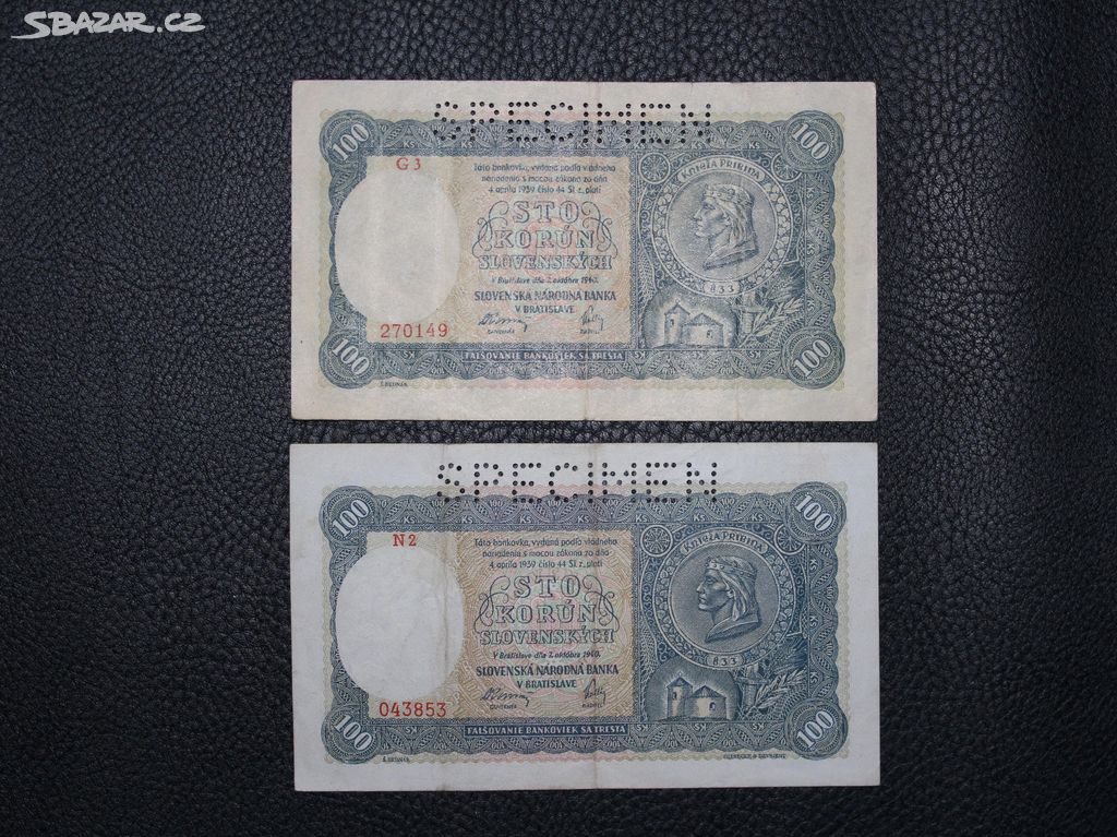 100 Ks 1940 serie G a N SPECIMEN - 2 KS