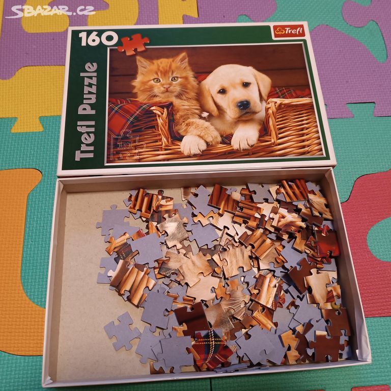 Puzzle s pejskem a kočičkou 160 dílů