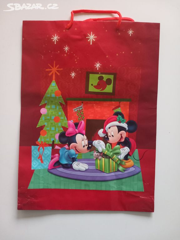 Vánoční dárková taška velká Mickey Mouse nová