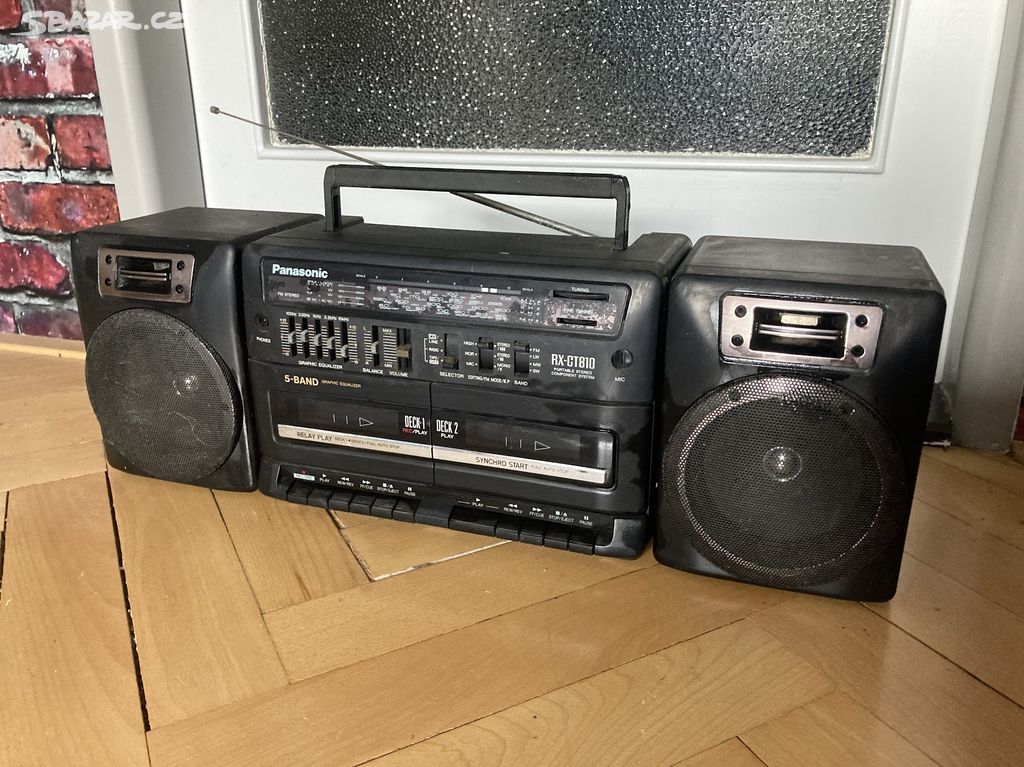 Boombox Panasonic RX-CT810, jede rádio+oba decky