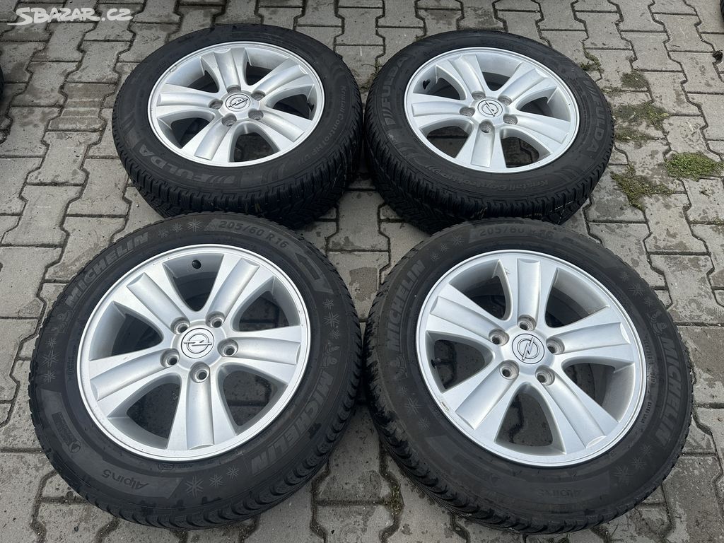 4x al kola 5x115 16 + pneu zimní 205/60 R16