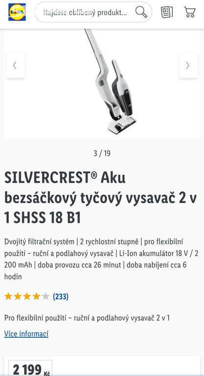 Aku vysavač Silvercrest